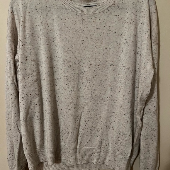 Cream Crewneck Sweater with Ribbed Details - Picture 1 of 3